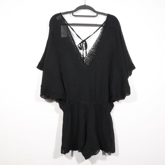 NWT Eberjey X Revolve Liberty Romper in Black Size S/M - Picture 10 of 13